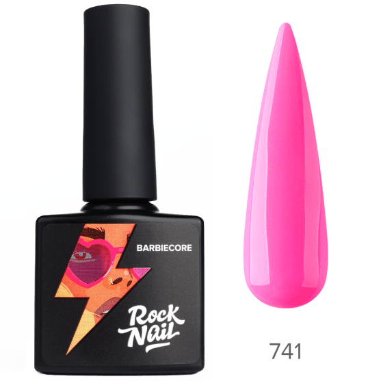 RockNai Гель-лак Barbiecore 741 Think Pink, 10мл.