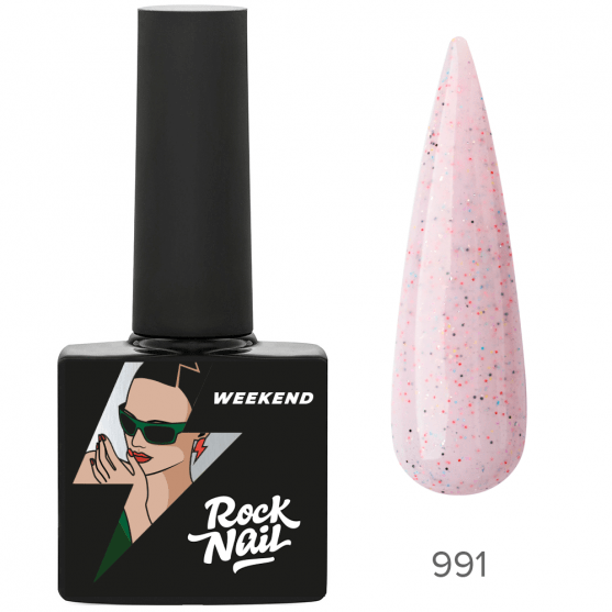 RockNail Гель-лак Weekend 991 Pink Flip Phone, 10мл.