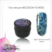 Гель-лак Blossom Flakes №10 (Темно-синий микс) «Serebro collection», 5 мл