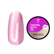 Гель-краска без липкого слоя Painting Metal Gel, оттенок Rose Gold, 5 ml