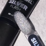 AZ28  Комби гель Silver Flash с серебряным светоотражающим глиттером 30 мл