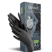 Перчатки одноразовые нитриловые Benovy Черные 3,5гр MultiColor BS L, 100 шт