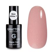 Grattol Rubber Base Glitter 9 мл (07)