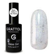 Grattol Rubber Base Glitter 9 мл  (09 Marble)
