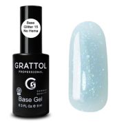 Grattol Rubber Base Glitter 9 мл (15)