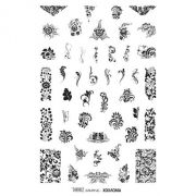 Double Stamping Пластина для стемпинга Хохлома металл  большая