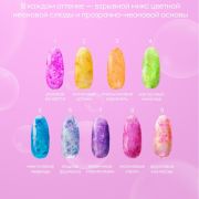 Неоновый гель-лак  Marmelado с разноцветной слюдой №4 кактусовый лимонад, ADRICOCO, 8 мл